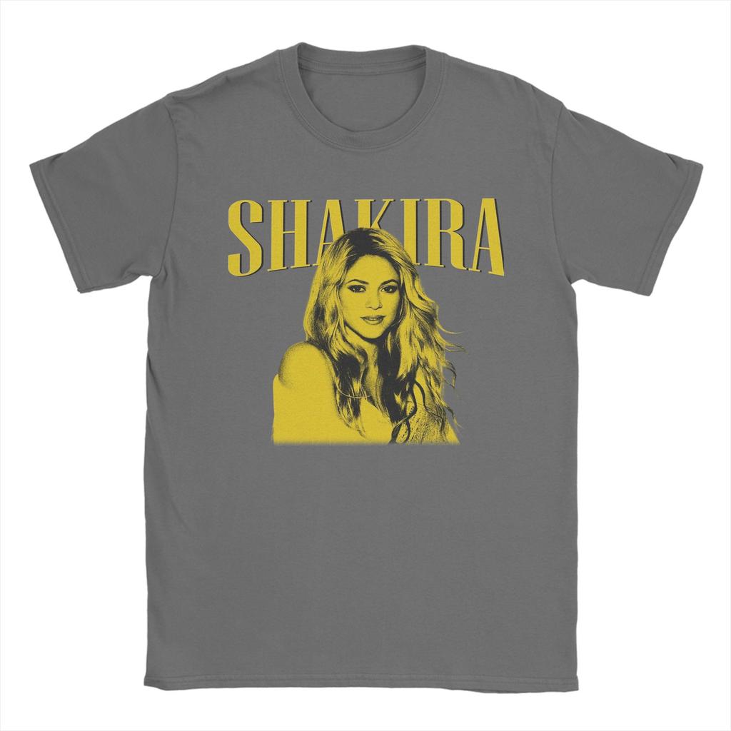 Vintage Pop Singer Shakira TShirts for Unisex Round Neck Pure Cotton T Shirt Short Sleeve Tee Shirt Plus Size Tops