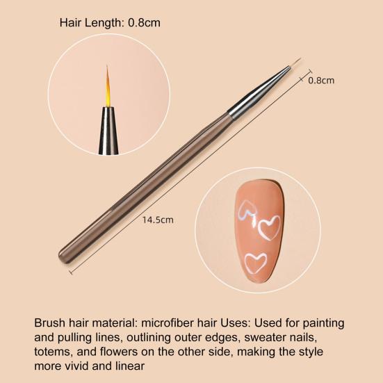 Ручка для ногтей с тонким кончиком, мягкая щетина, акриловая ручка, легко чистить, маникюр своими руками, дизайн ногтей, многофункциональная двухсторонняя кисть для рисования ногтей