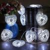 New 10 LED Cool White Wooden Heart Shape String Christmas Lighting For Christmas