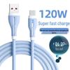 120 Вт Быстрая зарядка Type-C Кабель для передачи данных 6А для Huawei Honor, Силиконовый со световым индикатором