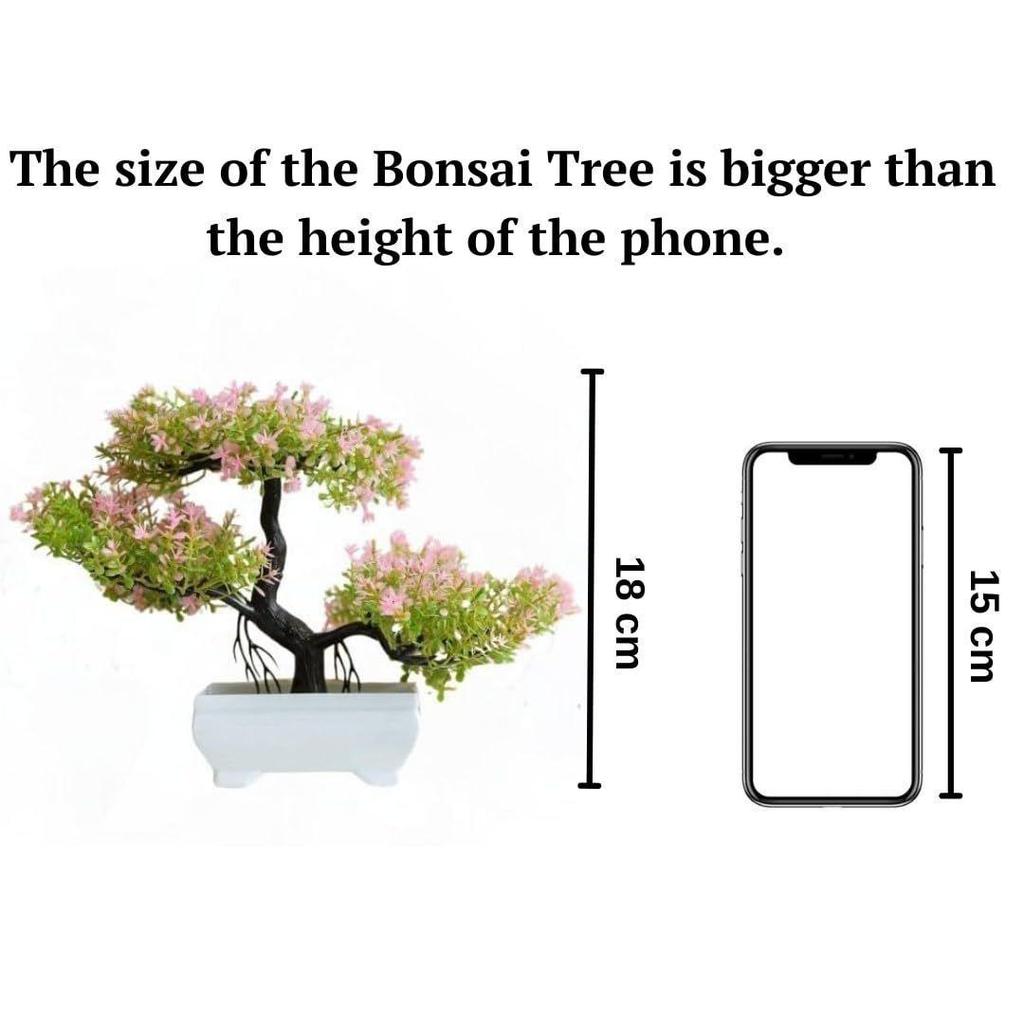 1 шт. Искусственный маленький цветок бонсай с дизайнерским горшком | Реалистичный вид — не требует ухода | Цветочный горшок для домашнего декора Последние
