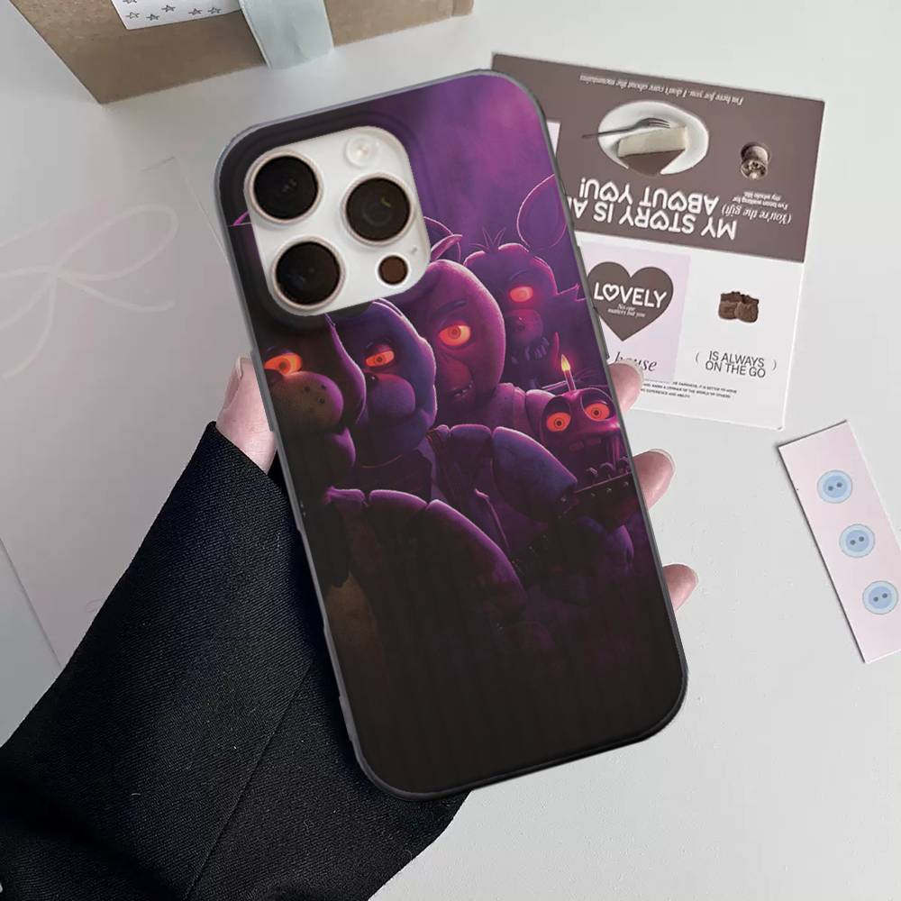 AmineF- Fnaf F-Five-nights-At-Freddys Чехол для телефона iPhone 16 15 17 Pro 13 14 Pro Max Plus Мягкая силиконовая накладка с волнистым узором