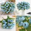 15 Heads Tea Rose Artificial Flower Multicolor Faux Flower Simulation Rose Flower  Home Decoration