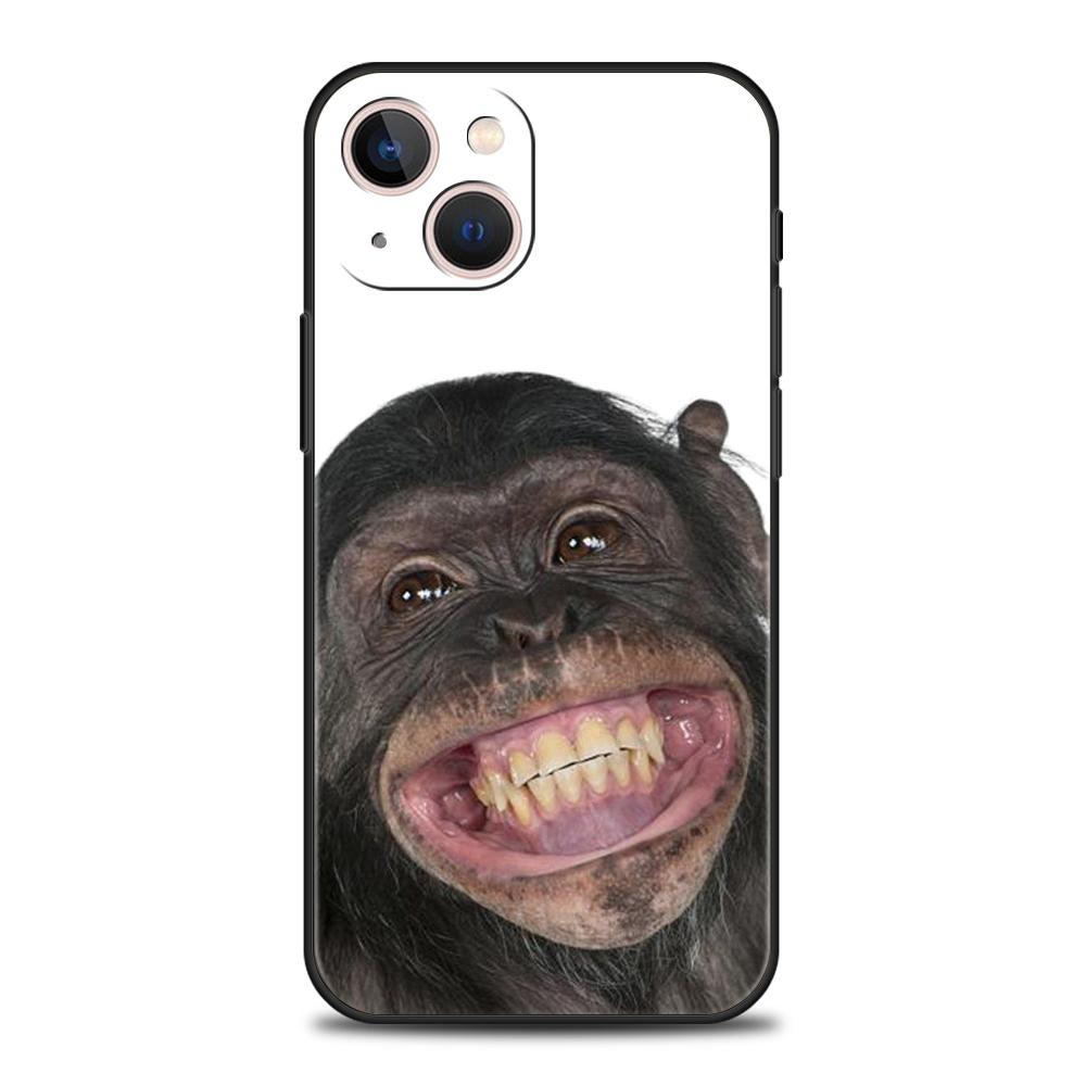 Роскошный мягкий чехол из ТПУ для iPhone 17 Air 16E 16 11 15 14 Pro MAX 12 13 7 8 Plus X XR XS SE 2022 Чехол Обезьяна