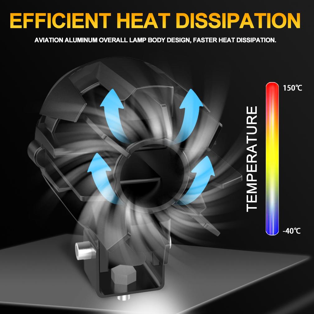 1 шт./2 шт. двухцветный светодиодный прожектор, вспомогательная мотоциклетная фара, противотуманная фара 6000K 3500K белый+желтый, внедорожный свет для вождения, рабочие фары для грузовика, автомобиля
