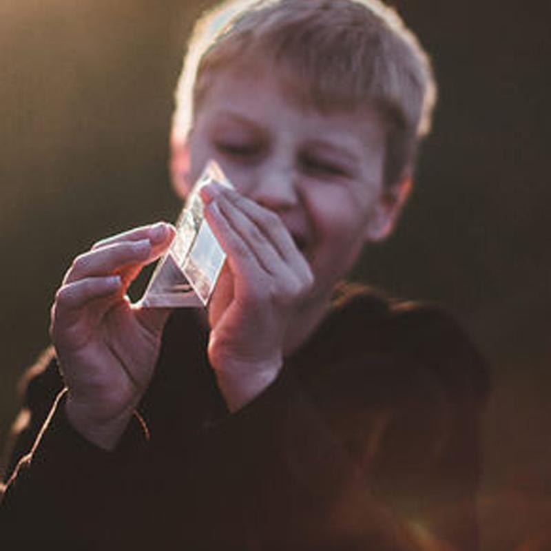 Игрушки по физике, тройная призма, стекло, отражающее цветной спектр света, обучающие развивающие игрушки для детей, школьное обучение