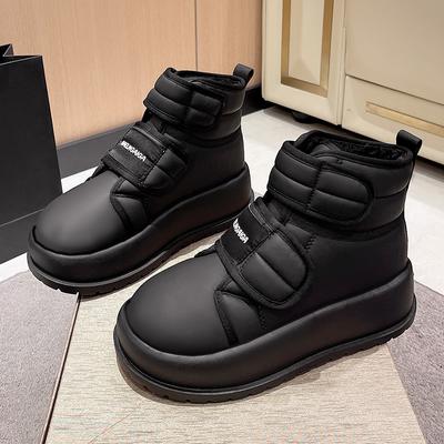 Модные женские полусапоги на платформе, зимние, на высокой толстой подошве, водонепроницаемые, короткие, для женщин 2024 года, зимние, теплые, из хлопка и меха