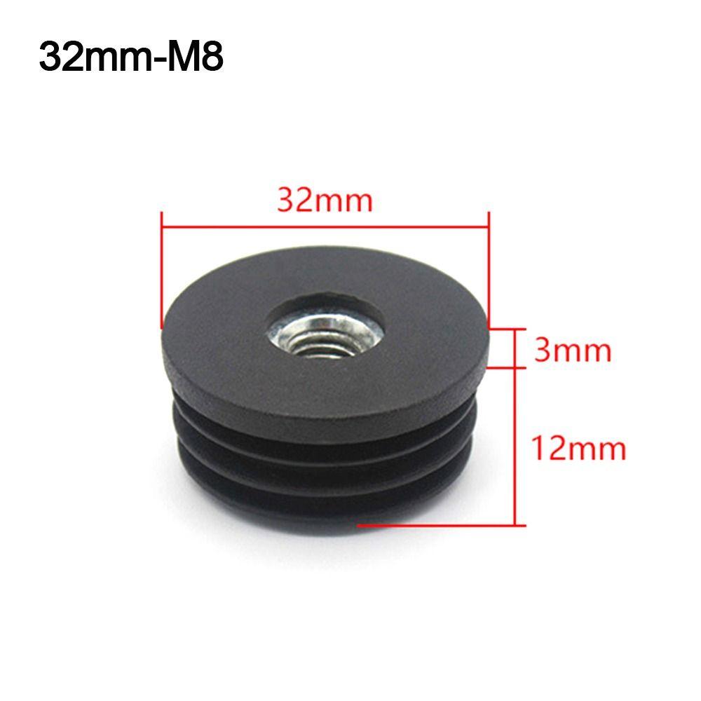 Plastic Pipe Inner Plug Black Furniture Adjustable Feet Dust Cover Nut Hole Plug Table Chair