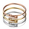 New Titanium Steel Bracelet European and American Simple Three-Color Cable Bracelet