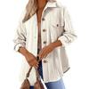 Женская рубашка с лацканами, длинным рукавом, карманом-клапаном, однобортная однотонная рубашка с перекрученной текстурой, свободная рубашка, куртка