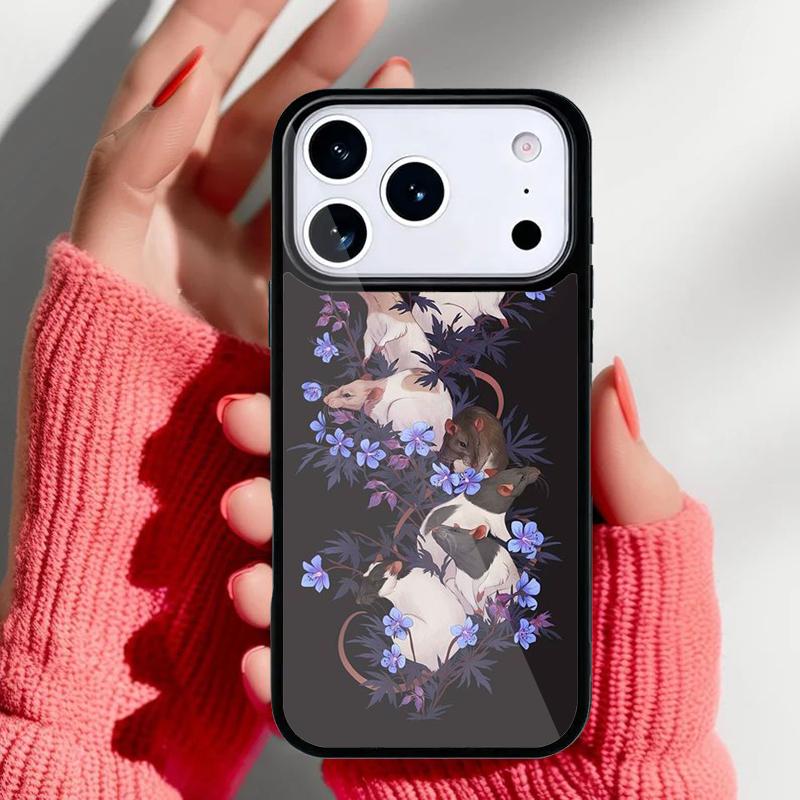 Чехол для телефона Мышь Крыса для iPhone 17 Air 16e 15 14 13 Pro Max Задняя крышка для 12 11 Pro Coque