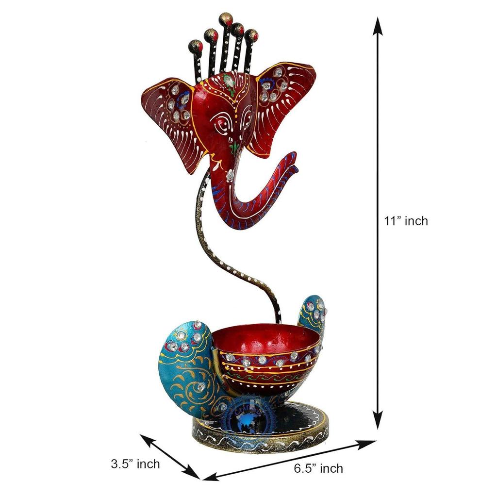 Iron T-Light Candle Holder/Handicraft Metal/Iron Handpainted Tealight Holder/Candle Holder Stand Showpiece/Statue Home Decor, Living Room, Puja Room