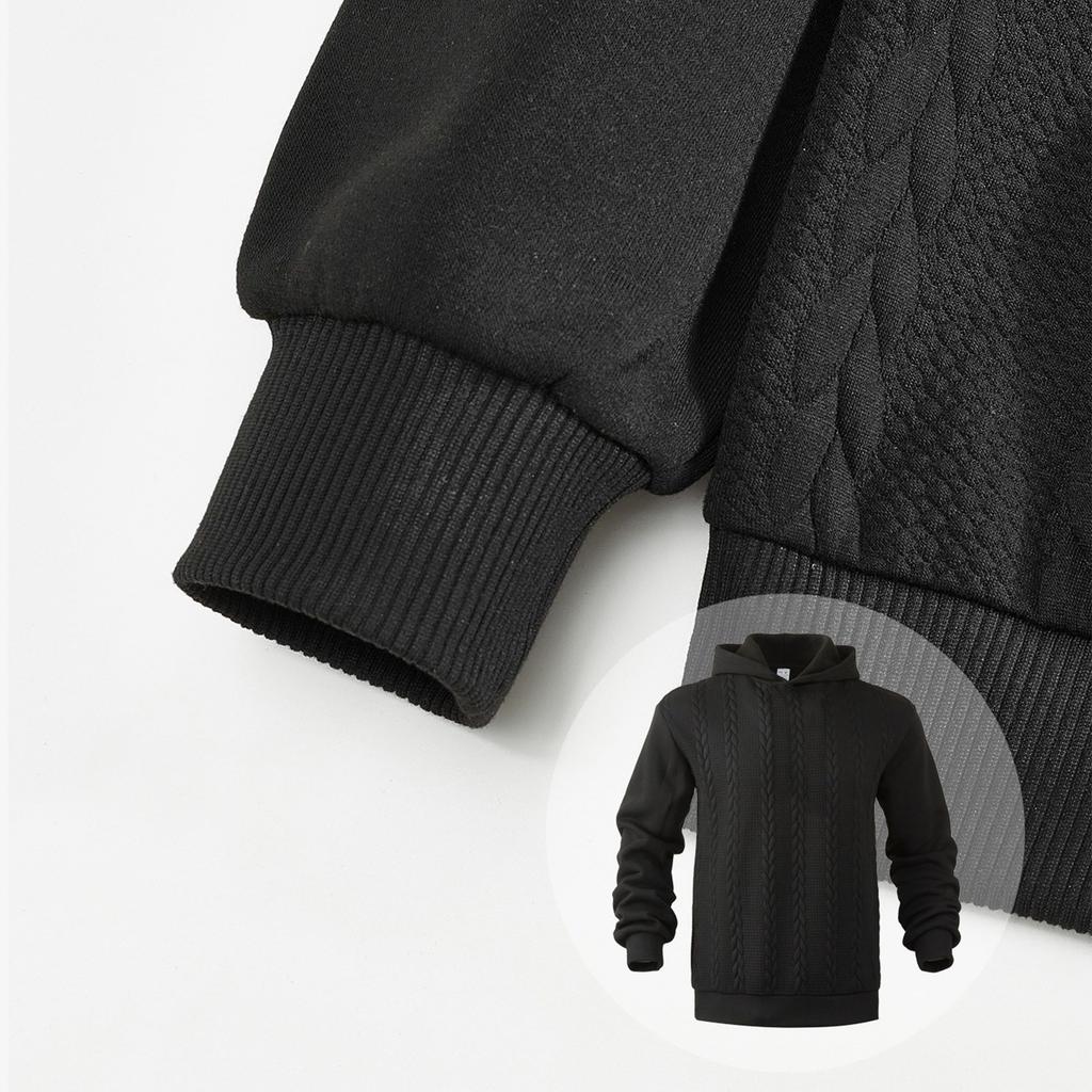 Мужское худи однотонное повседневное модное с длинным рукавом пуловер толстовка