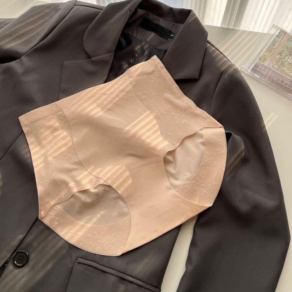 Корректирующее белье с высокой талией для женщин, кружевное сетчатое нижнее белье для коррекции живота, дышащие бесшовные трусы для женщин