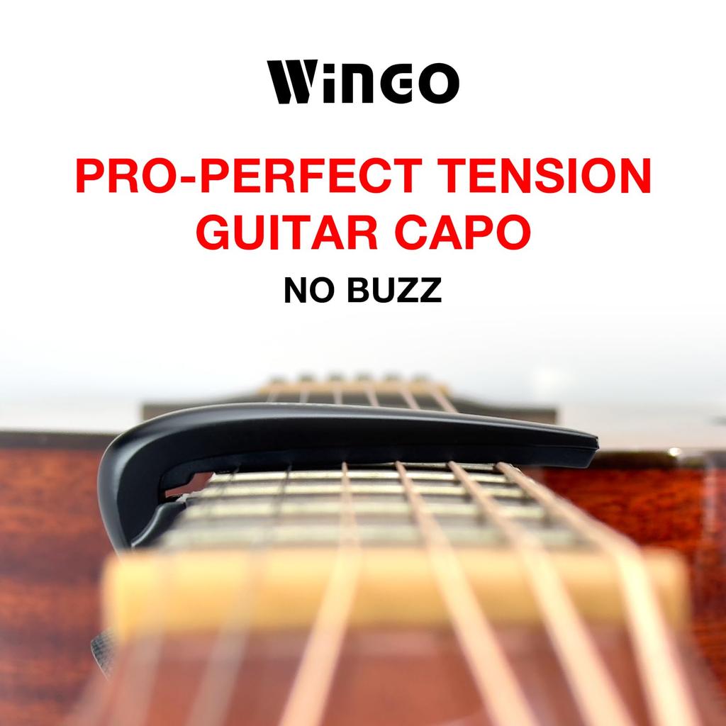 WINGO Capo Tast для электрогитары Professional Perfect Tension Capo Black Гитара/Акустическая - -