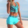 Купальник женский купальник с высокой талией и бантом комплект бикини пуш-ап купальный костюм с принтом пляжная одежда летнее бикини женский