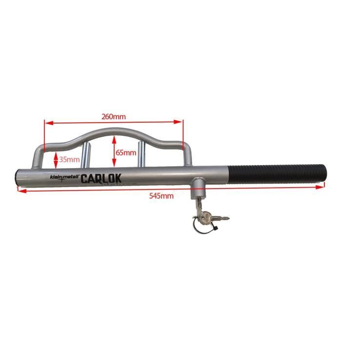 Tierxxl KLEINMETALL Carlok Deluxe voiture Barre antivol volant griffes d'arrêt