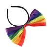 Beautiful Rainbow Bowknot Hair Hoop Fabric Art Party Head Hoop Rainbow Bow Headband  Party Supplies
