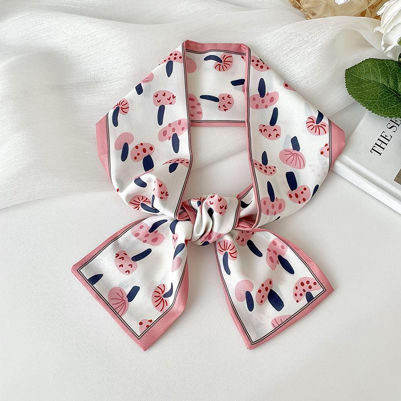 Long Silk Scarf, High-end New Versatile Hair Tie Streamer, Atmosphere Ribbon, Spring and Summer Decorative Scarf, Tied Bag Streamer