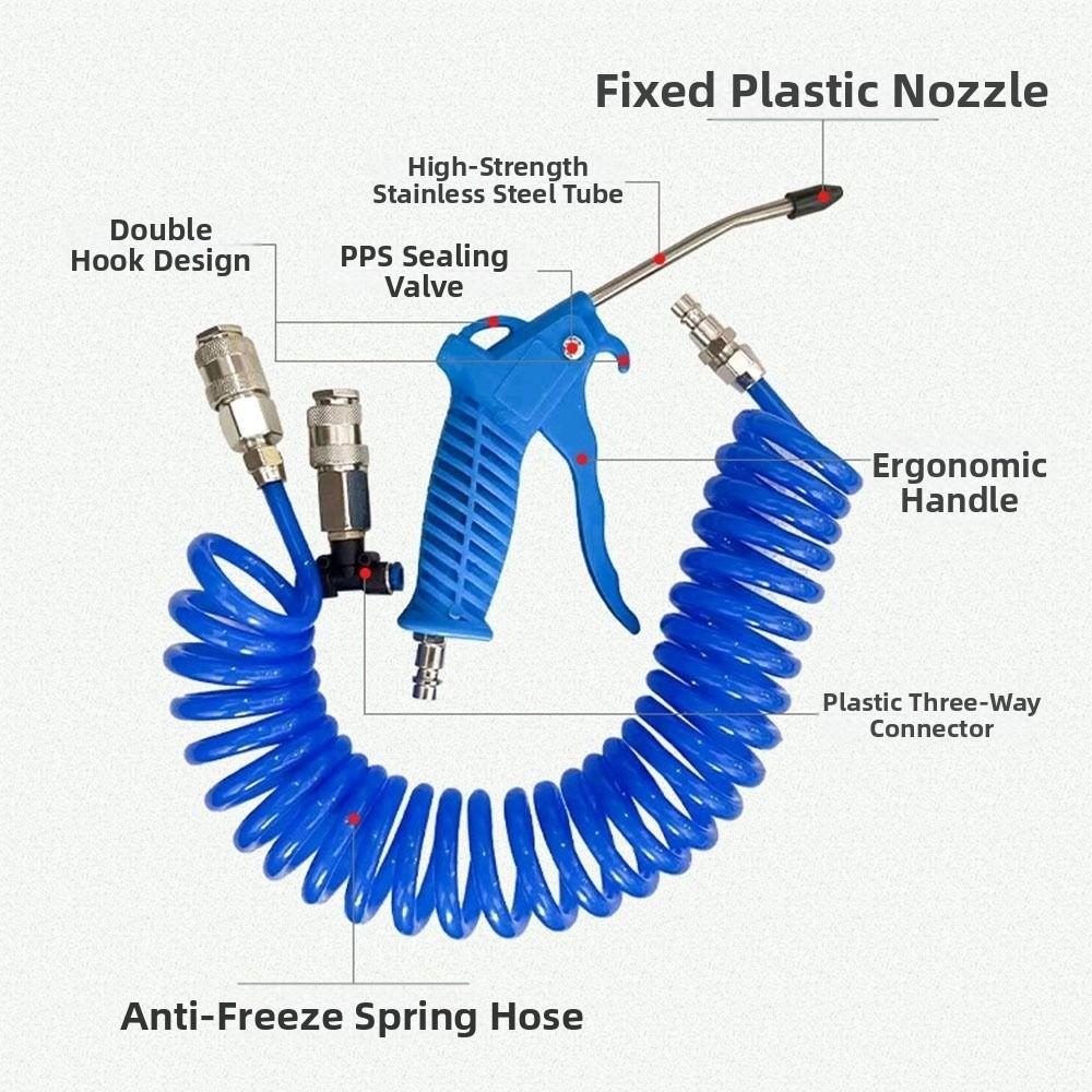 Plastic Air Pipe Air Duster Blow Set Air Duster Spray Quick Coupling Pneumatic Combination Kit High Pressure with Spring