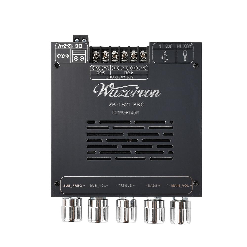 ZK-TB21 PRO 2.1-канальная Bluetooth-плата усилителя TPA3116D2 50 Вт×2+145 Вт Сабвуфер DC12-24V USB Беспотерьковое декодирование аудио