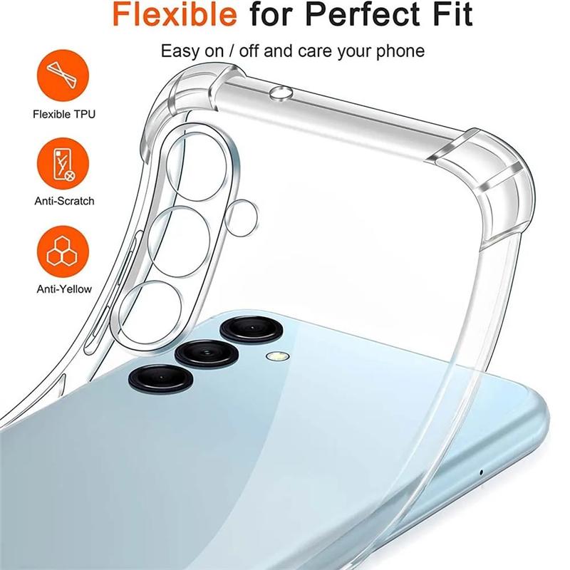 Противоударный ультратонкий прозрачный мягкий чехол для Samsung Galaxy A05 A05S A15 A04S A04E A14 A24 A34 A54 A53 S22 S23 Ultra Plus Прозрачный силиконовый чехол из ТПУ