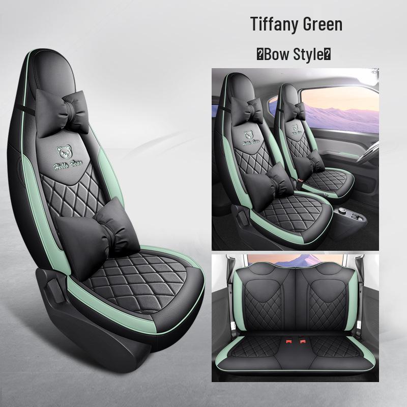 Wuling Mini Full Leather Cartoon Car Seat Cushion - Universal Fit, Four Seasons.