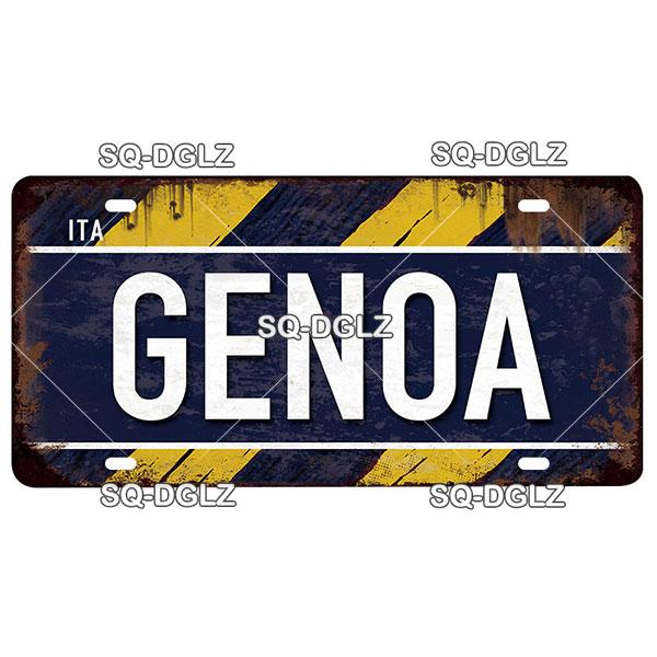 [SQ-DGLZ] Итальянский городской номерной знак, металлический знак, винтажная табличка, жестяная вывеска, настенный декор, декор для бара, плакат с флагом DULIN/ROMA/MILAN