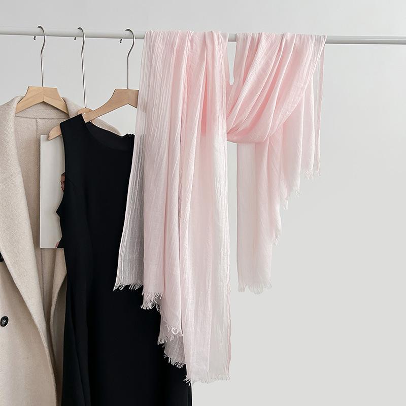 Cotton and Linen Scarf, Fashion, Literary Style, Solid Color, Linen Scarf, Women's Air-conditioned Room, Shawl, and Sunscreen Silk Scarf Outside.