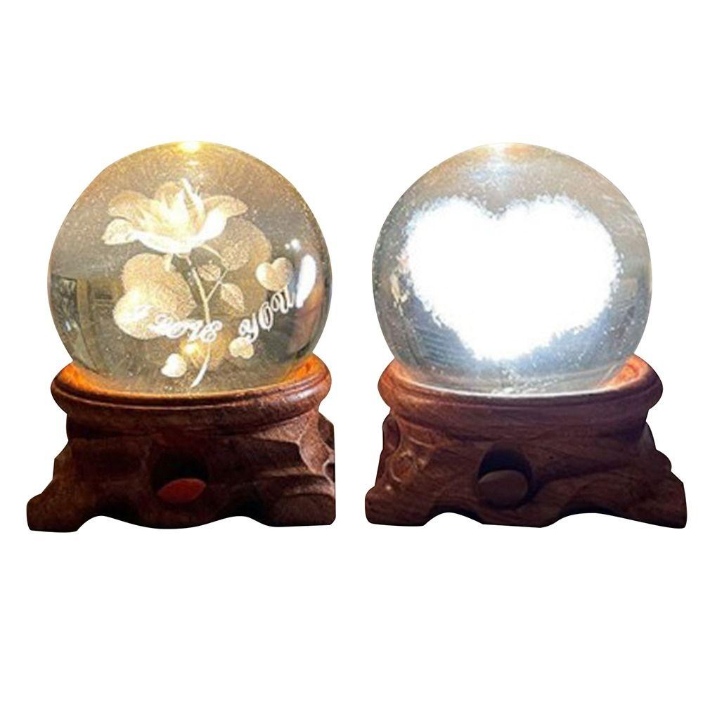 Wood LED USB Home Decoration Crystal Ball Base Crystal Ball Holder Crystal Sphere Base