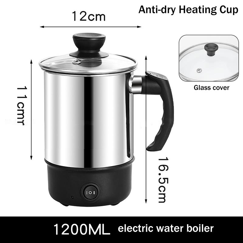 Мини электрическая нагревательная чашка с защитой от сухого кипения 11/12/13/14 см Портативный дорожный электрический чайник Домашний чайник Электрическая плита Чайник