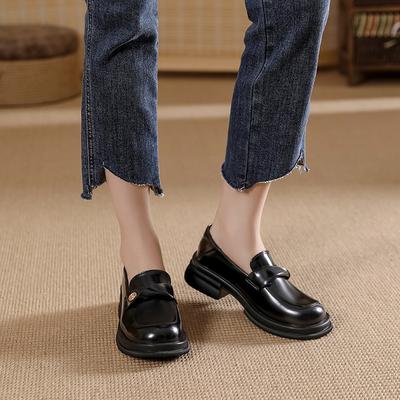 SheII увеличение внутренней высоты маленький размер 3233 маленькие золотые монеты толстая подошва толстый каблук женские маленькие кожаные туфли