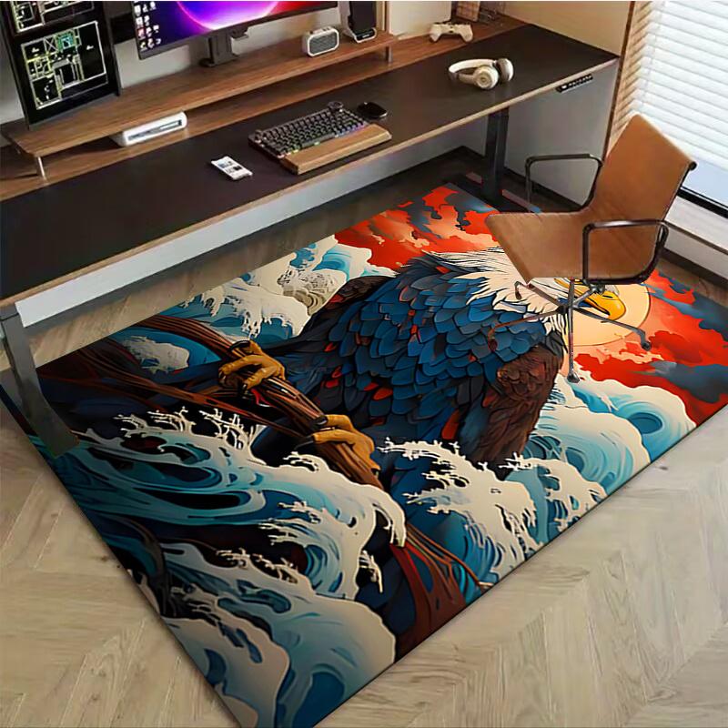 1pc. Eagle-Themed Outdoor Rug for Home Decor, Office Carpet Gift, Unique Nature Lover Present