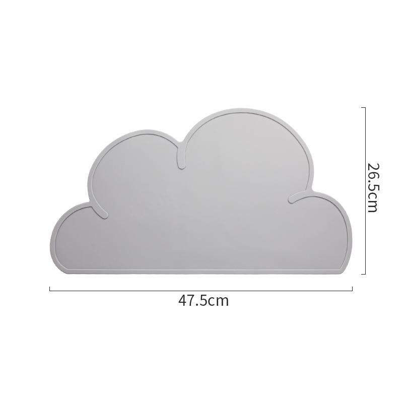 Kitchen Table Cloud Shape Silicone Baby Place Mat Non-slip Heat Resistant Waterproof Dinning    Bowl Plate S