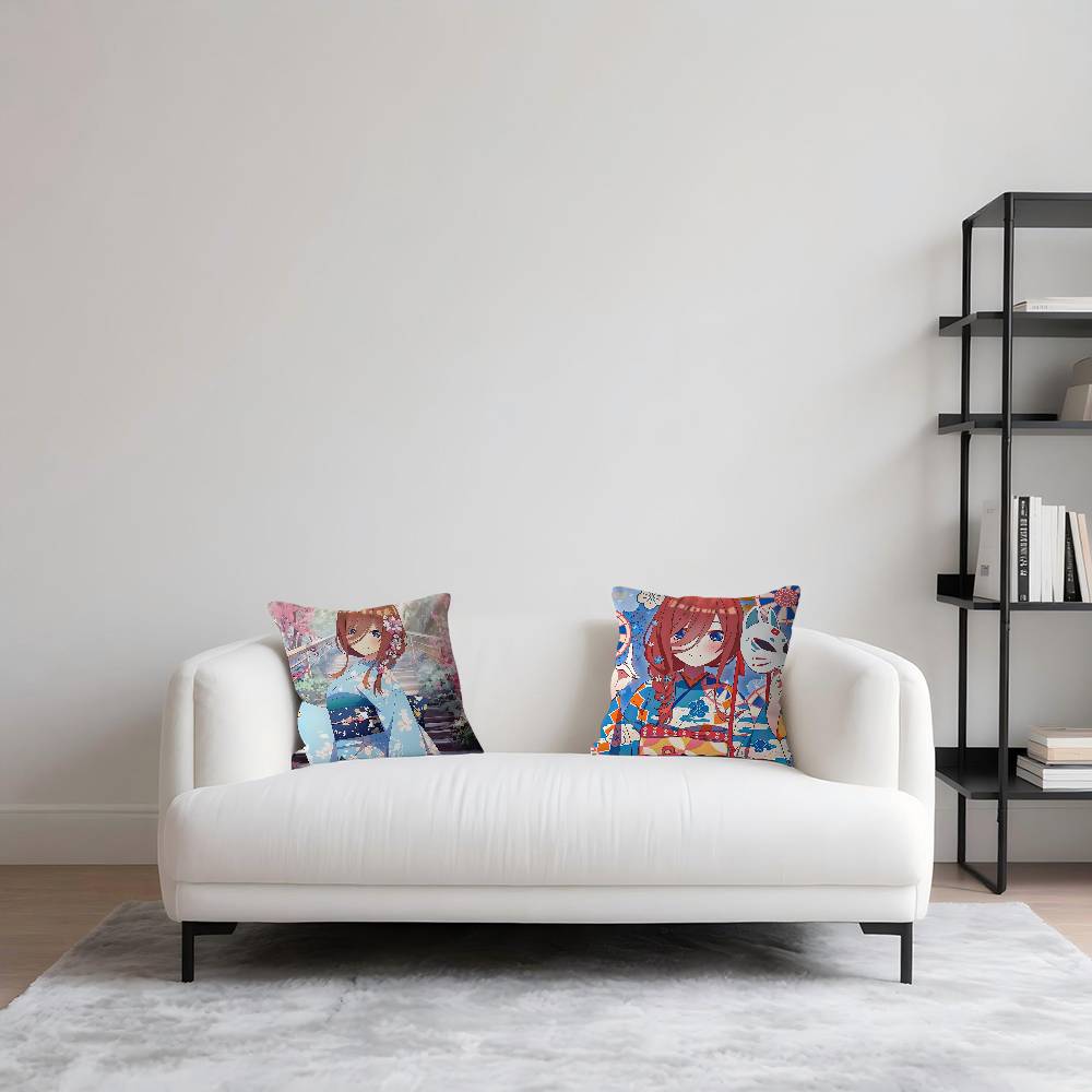 M-Mi-ku Anime NakanoS Personalized Picture Text Home Decorative Pillows Household Gifts 45x45cm