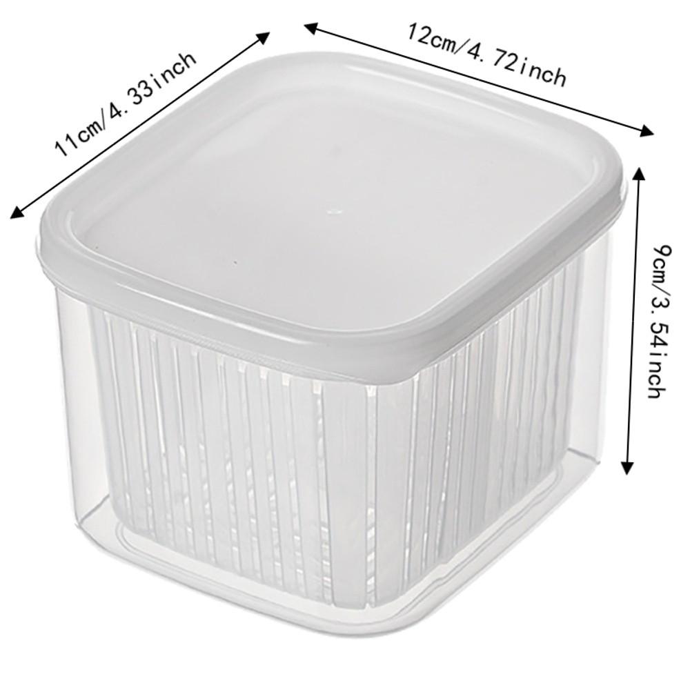 2PCS PP Vegetable Fruit Storage Container 2 Compartments Fridge Storage Organizer Home Storage
