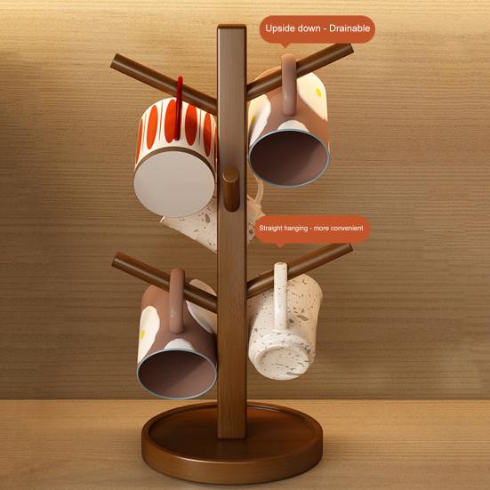 Настольная полка-держатель для стаканов из массива дерева, перевернутый держатель для чашек, несущая способность, штабелируемый, для кухни, ресторана, дома