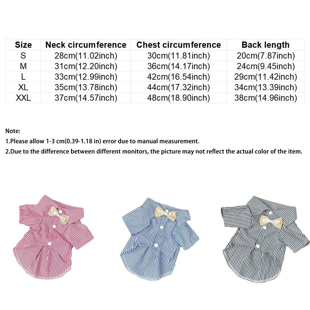 with Bow Tie Dog Striped Shirts Thin Fabric Pet T-shirt Casual Puppy Short Shirt Summer Wear