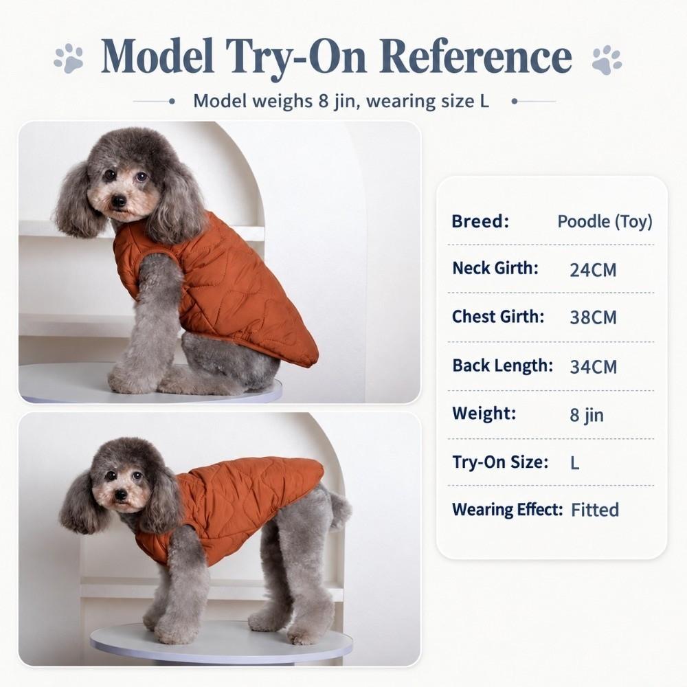 Cotton Padded Pet Vest Lightweight Pet Clothing Ne Dog Coat Indoor Outdoor
