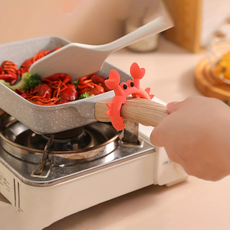 Utensil Rest Crab Shaped Silicone Utensil Rest Countertop Ladle Holder Anti-Overflow Stove Top Spatula Holder Kitchen Gadget