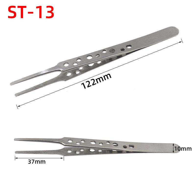 Non-Slip Stainless Steel Precision Tweezers with Holed Design for Makeup and Nail Art