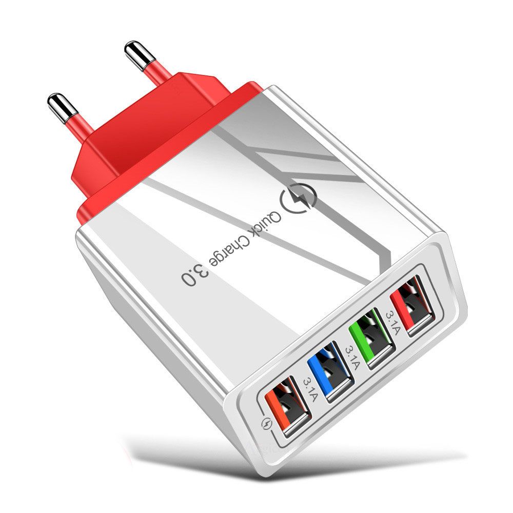 Multi-Port Tablet Charge Travel Portable EU/US Plug USB Charger 4-Port Quick Charge