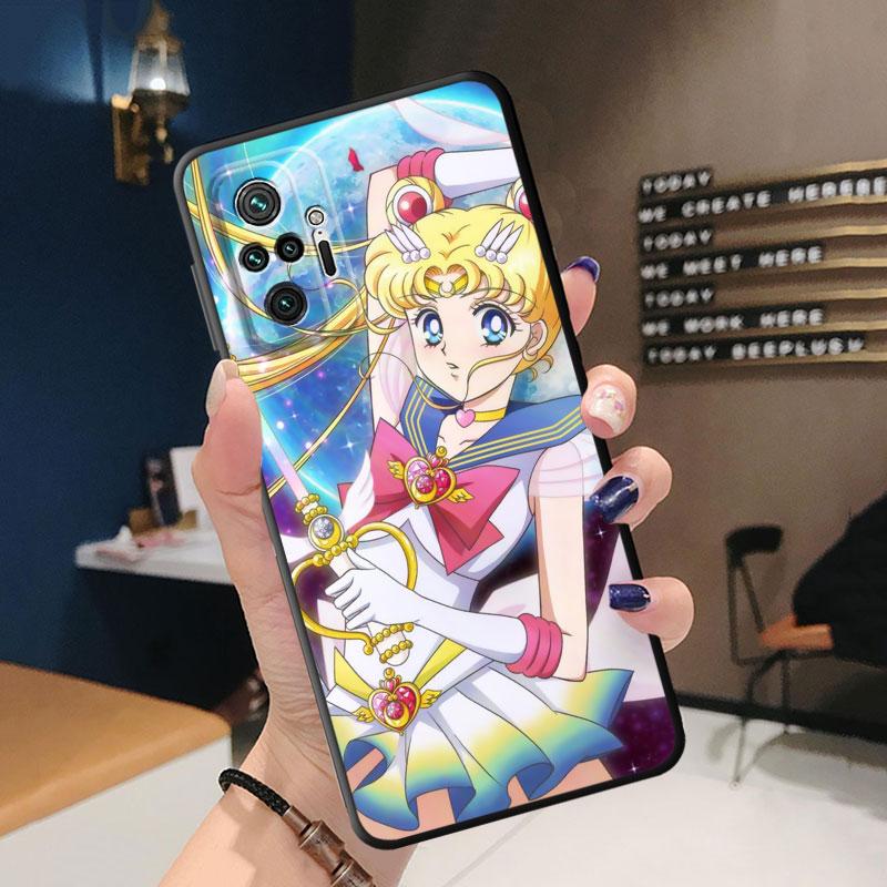 Мягкий противоударный чехол из ТПУ для телефона Redmi 9A 9C 10C 9T 10A K40 Pro 6 7 8 8A 7A K50 9 10 6 Pro, чехол с милым аниме Sailors M-Moons