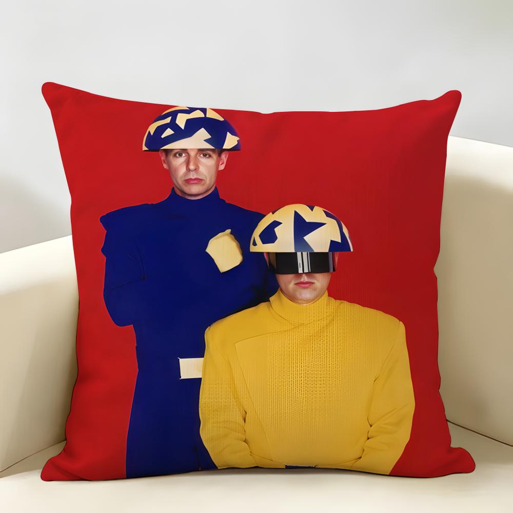 Music PPet Shop Boys Band Cushion Cover Natural Linen Organic Fabric DoubleSided Printing Room Sofa Decor Pillow Case