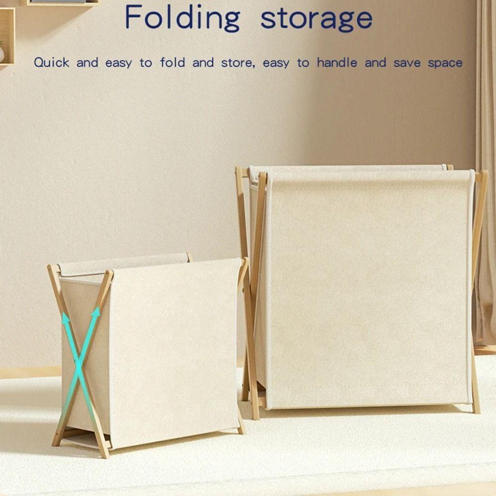 Bamboo Bracket Japanese Clothes Hamper Foldable Collapsible Clothes Bins Toys
