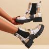 Fashion 2025 Women's Pattern Chelsea Boots Spring Autumn Thick Heel Round Toe Square Heel Thick Sole Comfortable Ankle Boots