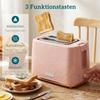 Kettle and Toaster Set, 1.7L 2200W Fast Boil Kettle with Automatic Shut-Off and 2-Slice Toaster with Crumb Tray, Pink