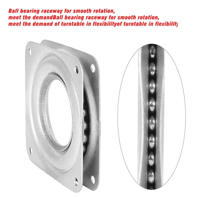 3 Inch Steel Ball Bearing Lazy Susan Turntable Swivel Plate for TV Stand Furniture Base Home Office DIY Rotating Platform