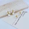 Elegant Vintage Pearl Flower Stud Earrings with Freshwater Pearls