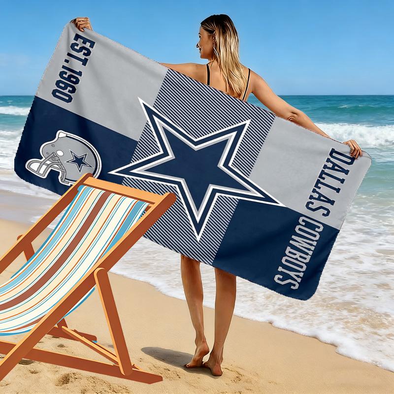 Dallas Cowboys Print Beach Towel, Large Soft Quick Dry Towel for Beach Camping Swimming